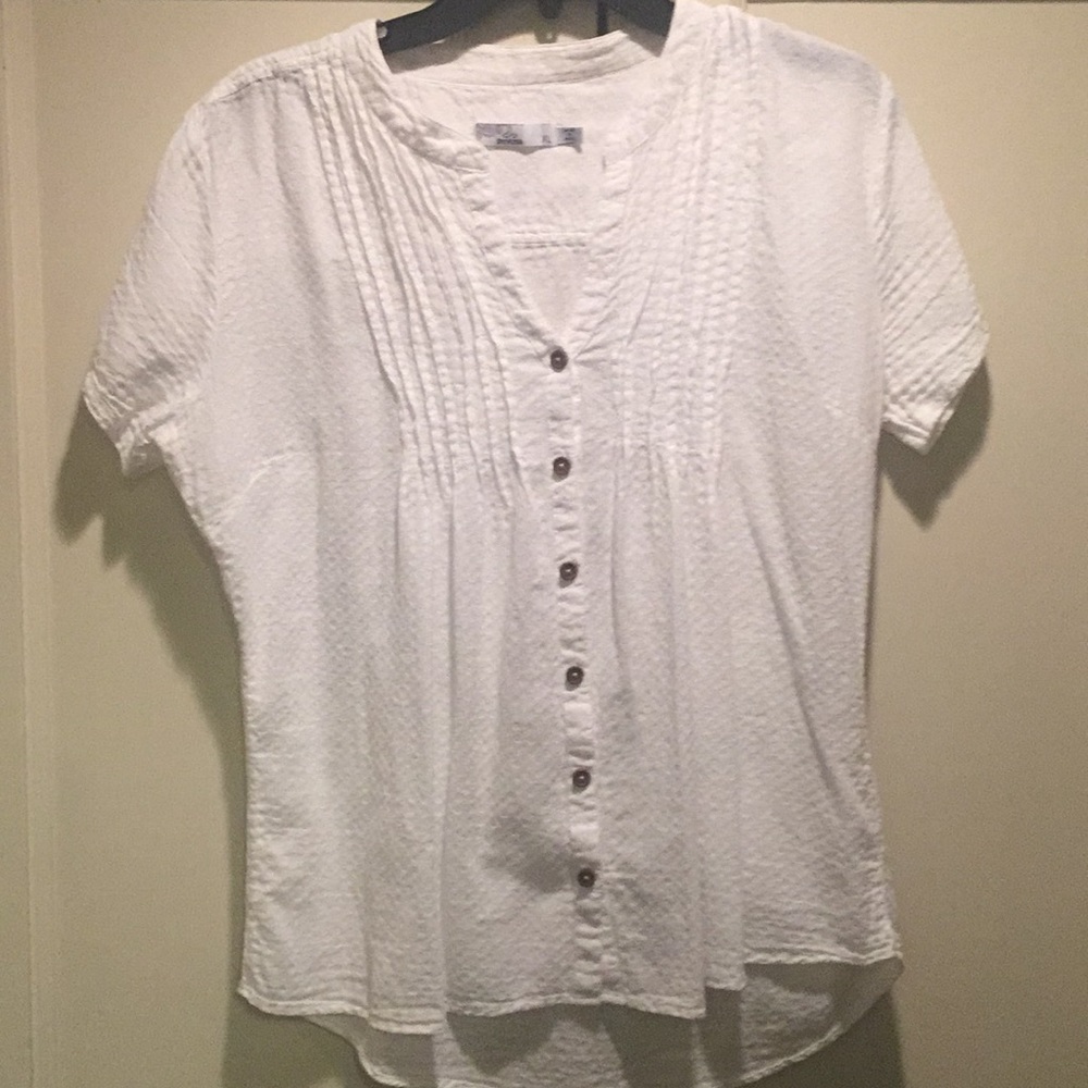 Prana white button down blouse